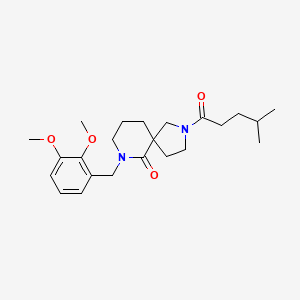 molecular formula C23H34N2O4 B6049396 7-(2,3-dimethoxybenzyl)-2-(4-methylpentanoyl)-2,7-diazaspiro[4.5]decan-6-one 