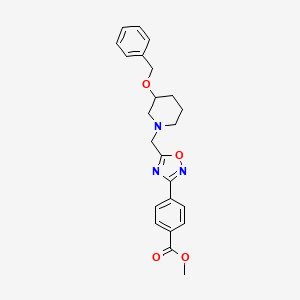 molecular formula C23H25N3O4 B6049430 methyl 4-(5-{[3-(benzyloxy)-1-piperidinyl]methyl}-1,2,4-oxadiazol-3-yl)benzoate 