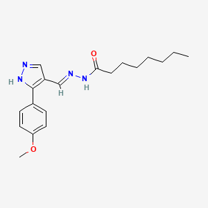 molecular formula C19H26N4O2 B6049444 N'-{[3-(4-methoxyphenyl)-1H-pyrazol-4-yl]methylene}octanohydrazide 