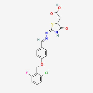 [2-({4-[(2-chloro-6-fluorobenzyl)oxy]benzylidene}hydrazono)-4-oxo-1,3-thiazolidin-5-yl]acetic acid