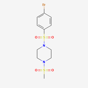 molecular formula C11H15BrN2O4S2 B6049459 1-[(4-bromophenyl)sulfonyl]-4-(methylsulfonyl)piperazine 