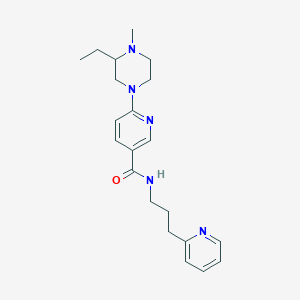 molecular formula C21H29N5O B6049470 6-(3-ethyl-4-methyl-1-piperazinyl)-N-[3-(2-pyridinyl)propyl]nicotinamide 