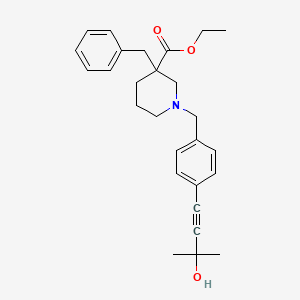ethyl 3-benzyl-1-[4-(3-hydroxy-3-methyl-1-butyn-1-yl)benzyl]-3-piperidinecarboxylate