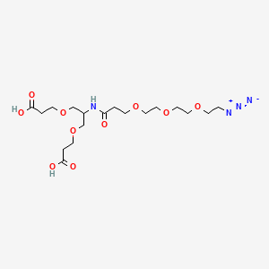 molecular formula C18H32N4O10 B604948 2-(叠氮-PEG3-酰胺)-1,3-双(羧甲氧基乙氧基)丙烷 CAS No. 2086689-05-4