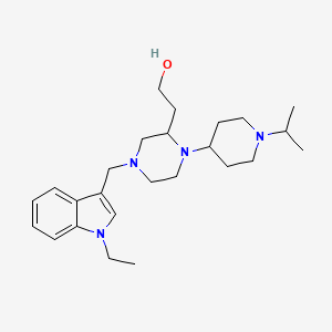 molecular formula C25H40N4O B6049495 2-[4-[(1-ethyl-1H-indol-3-yl)methyl]-1-(1-isopropyl-4-piperidinyl)-2-piperazinyl]ethanol 