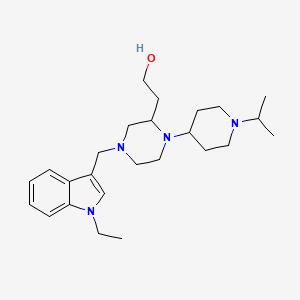 2-[4-[(1-ethyl-1H-indol-3-yl)methyl]-1-(1-isopropyl-4-piperidinyl)-2-piperazinyl]ethanol