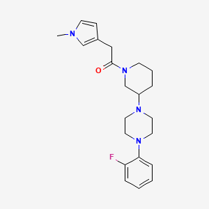 molecular formula C22H29FN4O B6049537 1-(2-fluorophenyl)-4-{1-[(1-methyl-1H-pyrrol-3-yl)acetyl]-3-piperidinyl}piperazine 