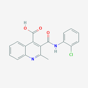 molecular formula C18H13ClN2O3 B6049543 3-{[(2-chlorophenyl)amino]carbonyl}-2-methyl-4-quinolinecarboxylic acid 