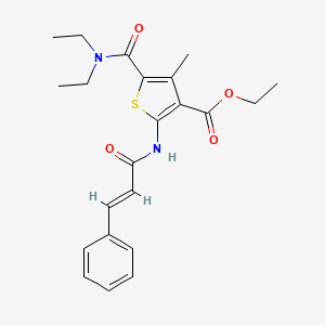 molecular formula C22H26N2O4S B6049553 ethyl 2-(cinnamoylamino)-5-[(diethylamino)carbonyl]-4-methyl-3-thiophenecarboxylate 