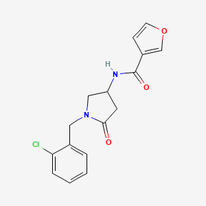molecular formula C16H15ClN2O3 B6049562 N-[1-(2-chlorobenzyl)-5-oxo-3-pyrrolidinyl]-3-furamide 