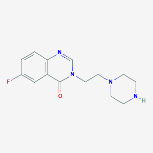 molecular formula C14H17FN4O B6049571 6-fluoro-3-(2-piperazin-1-ylethyl)quinazolin-4(3H)-one 