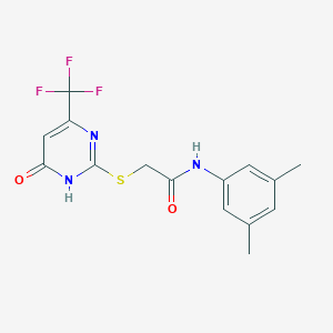 molecular formula C15H14F3N3O2S B6049579 N-(3,5-dimethylphenyl)-2-{[4-hydroxy-6-(trifluoromethyl)-2-pyrimidinyl]thio}acetamide 