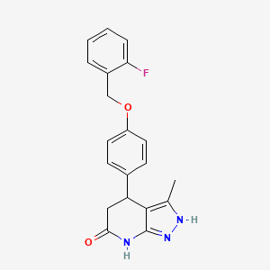 molecular formula C20H18FN3O2 B6049583 4-{4-[(2-fluorobenzyl)oxy]phenyl}-3-methyl-1,4,5,7-tetrahydro-6H-pyrazolo[3,4-b]pyridin-6-one 