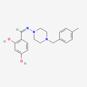 molecular formula C19H23N3O2 B6049584 4-({[4-(4-methylbenzyl)-1-piperazinyl]imino}methyl)-1,3-benzenediol 