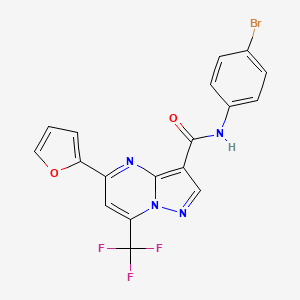 molecular formula C18H10BrF3N4O2 B6049596 N-(4-bromophenyl)-5-(2-furyl)-7-(trifluoromethyl)pyrazolo[1,5-a]pyrimidine-3-carboxamide 