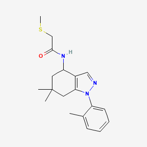 N-[6,6-dimethyl-1-(2-methylphenyl)-4,5,6,7-tetrahydro-1H-indazol-4-yl]-2-(methylthio)acetamide