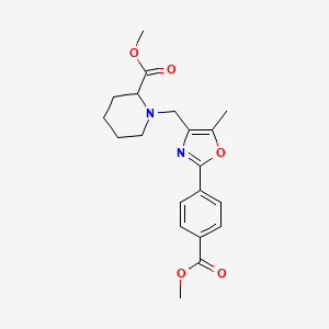 molecular formula C20H24N2O5 B6049602 methyl 1-({2-[4-(methoxycarbonyl)phenyl]-5-methyl-1,3-oxazol-4-yl}methyl)-2-piperidinecarboxylate 