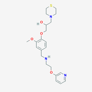 1-[2-methoxy-4-({[2-(3-pyridinyloxy)ethyl]amino}methyl)phenoxy]-3-(4-thiomorpholinyl)-2-propanol