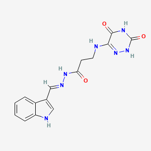 3-[(3,5-dioxo-2,3,4,5-tetrahydro-1,2,4-triazin-6-yl)amino]-N'-(1H-indol-3-ylmethylene)propanohydrazide