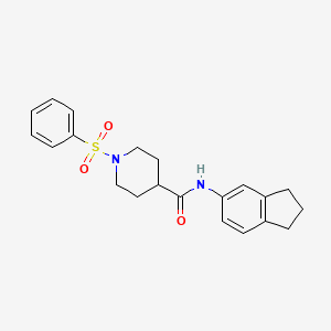 N-(2,3-dihydro-1H-inden-5-yl)-1-(phenylsulfonyl)-4-piperidinecarboxamide