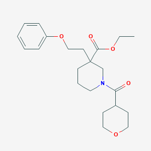 molecular formula C22H31NO5 B6049624 ethyl 3-(2-phenoxyethyl)-1-(tetrahydro-2H-pyran-4-ylcarbonyl)-3-piperidinecarboxylate 