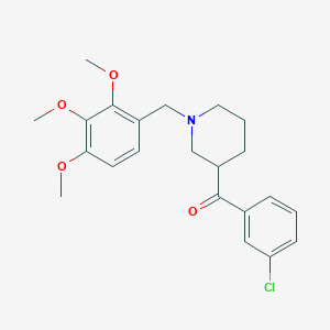 molecular formula C22H26ClNO4 B6049631 (3-chlorophenyl)[1-(2,3,4-trimethoxybenzyl)-3-piperidinyl]methanone 