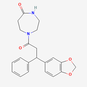 1-[3-(1,3-benzodioxol-5-yl)-3-phenylpropanoyl]-1,4-diazepan-5-one