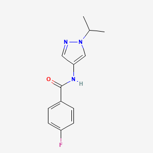 molecular formula C13H14FN3O B6049640 4-fluoro-N-(1-isopropyl-1H-pyrazol-4-yl)benzamide 