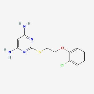 molecular formula C12H13ClN4OS B6049694 2-{[2-(2-chlorophenoxy)ethyl]thio}-4,6-pyrimidinediamine 