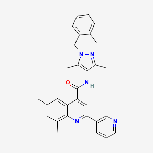 N-[3,5-dimethyl-1-(2-methylbenzyl)-1H-pyrazol-4-yl]-6,8-dimethyl-2-(3-pyridinyl)-4-quinolinecarboxamide
