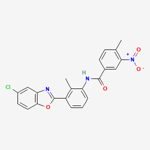 molecular formula C22H16ClN3O4 B6049749 N-[3-(5-chloro-1,3-benzoxazol-2-yl)-2-methylphenyl]-4-methyl-3-nitrobenzamide 
