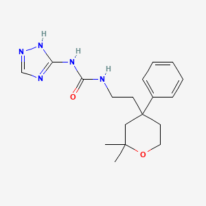 molecular formula C18H25N5O2 B6049753 N-[2-(2,2-dimethyl-4-phenyltetrahydro-2H-pyran-4-yl)ethyl]-N'-1H-1,2,4-triazol-3-ylurea 