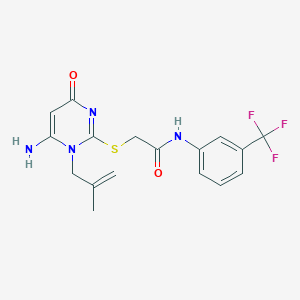 molecular formula C17H17F3N4O2S B6049763 2-{[6-amino-1-(2-methyl-2-propen-1-yl)-4-oxo-1,4-dihydro-2-pyrimidinyl]thio}-N-[3-(trifluoromethyl)phenyl]acetamide 