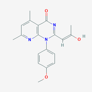 molecular formula C19H19N3O3 B6049767 1-(4-methoxyphenyl)-5,7-dimethyl-2-(2-oxopropylidene)-2,3-dihydropyrido[2,3-d]pyrimidin-4(1H)-one 