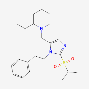 2-ethyl-1-{[2-(isopropylsulfonyl)-1-(2-phenylethyl)-1H-imidazol-5-yl]methyl}piperidine