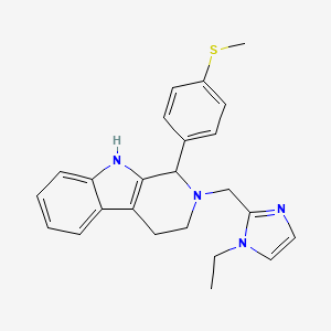 molecular formula C24H26N4S B6049785 2-[(1-ethyl-1H-imidazol-2-yl)methyl]-1-[4-(methylthio)phenyl]-2,3,4,9-tetrahydro-1H-beta-carboline 