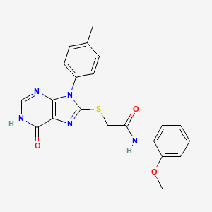 molecular formula C21H19N5O3S B6049787 N-(2-methoxyphenyl)-2-{[9-(4-methylphenyl)-6-oxo-6,9-dihydro-1H-purin-8-yl]thio}acetamide 