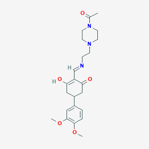 molecular formula C23H31N3O5 B6049801 2-({[2-(4-acetyl-1-piperazinyl)ethyl]amino}methylene)-5-(3,4-dimethoxyphenyl)-1,3-cyclohexanedione 