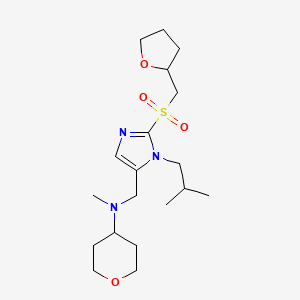 molecular formula C19H33N3O4S B6049812 ({1-isobutyl-2-[(tetrahydro-2-furanylmethyl)sulfonyl]-1H-imidazol-5-yl}methyl)methyl(tetrahydro-2H-pyran-4-yl)amine 