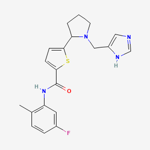 molecular formula C20H21FN4OS B6049823 N-(5-fluoro-2-methylphenyl)-5-[1-(1H-imidazol-4-ylmethyl)-2-pyrrolidinyl]-2-thiophenecarboxamide 