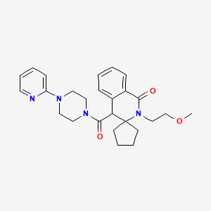 molecular formula C26H32N4O3 B6049830 2'-(2-methoxyethyl)-4'-{[4-(2-pyridinyl)-1-piperazinyl]carbonyl}-2'H-spiro[cyclopentane-1,3'-isoquinolin]-1'(4'H)-one 