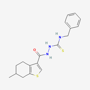 molecular formula C18H21N3OS2 B6049839 N-benzyl-2-[(6-methyl-4,5,6,7-tetrahydro-1-benzothien-3-yl)carbonyl]hydrazinecarbothioamide 