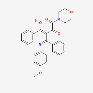 molecular formula C29H28N2O5 B6049876 2-[[(4-ethoxyphenyl)amino](phenyl)methylene]-4-(4-morpholinyl)-4-oxo-1-phenyl-1,3-butanedione 