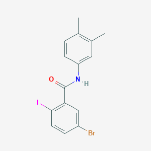 molecular formula C15H13BrINO B6049885 5-bromo-N-(3,4-dimethylphenyl)-2-iodobenzamide 