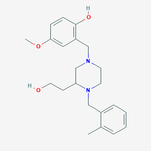 molecular formula C22H30N2O3 B6049890 2-{[3-(2-hydroxyethyl)-4-(2-methylbenzyl)-1-piperazinyl]methyl}-4-methoxyphenol 