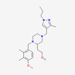 2-{1-(4-methoxy-2,3-dimethylbenzyl)-4-[(3-methyl-1-propyl-1H-pyrazol-4-yl)methyl]-2-piperazinyl}ethanol