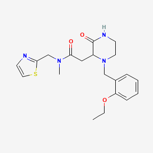 2-[1-(2-ethoxybenzyl)-3-oxo-2-piperazinyl]-N-methyl-N-(1,3-thiazol-2-ylmethyl)acetamide