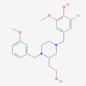 molecular formula C22H29ClN2O4 B6049915 2-chloro-4-{[3-(2-hydroxyethyl)-4-(3-methoxybenzyl)-1-piperazinyl]methyl}-6-methoxyphenol 