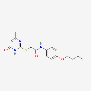 molecular formula C17H21N3O3S B6049947 N-(4-butoxyphenyl)-2-[(4-hydroxy-6-methyl-2-pyrimidinyl)thio]acetamide 