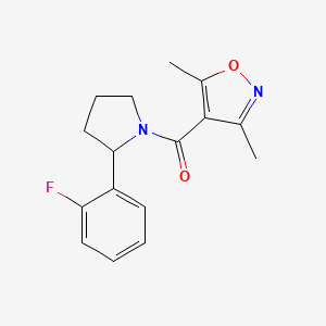 molecular formula C16H17FN2O2 B6049952 4-{[2-(2-fluorophenyl)-1-pyrrolidinyl]carbonyl}-3,5-dimethylisoxazole 